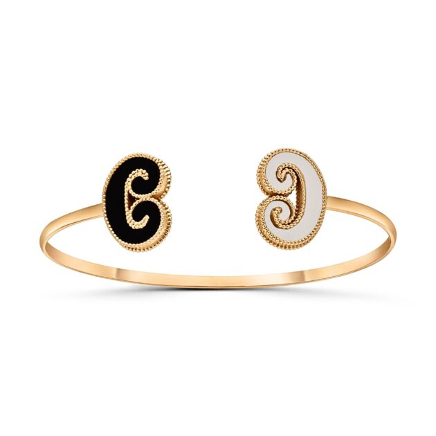 Akants mother-of-pearl and onyx bracelet